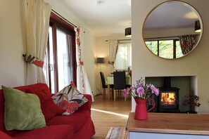 Lounge with wood burning stove