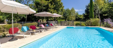 Private 10m x 5m pool is fenced and gated.