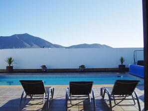 View towards mountains from terrace