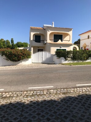 Front of villa with security shutters