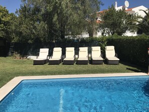 Heated Pool with 8 Luxury Rattan Loungers