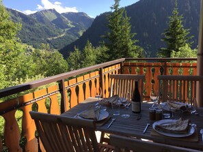 Large balcony/terrace with a view