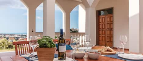 Dine "al fresco" while you enjoy spectacular panoramic views