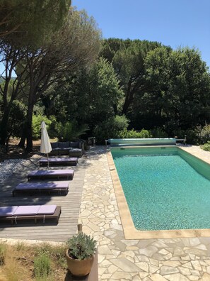 Your view down from the house to the pool  from outdoor dining terrace