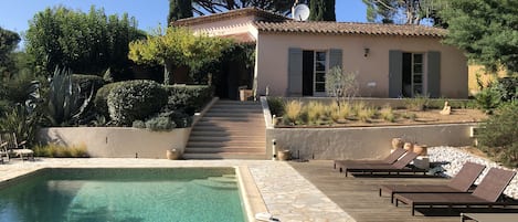 Looking towards the house from the pool