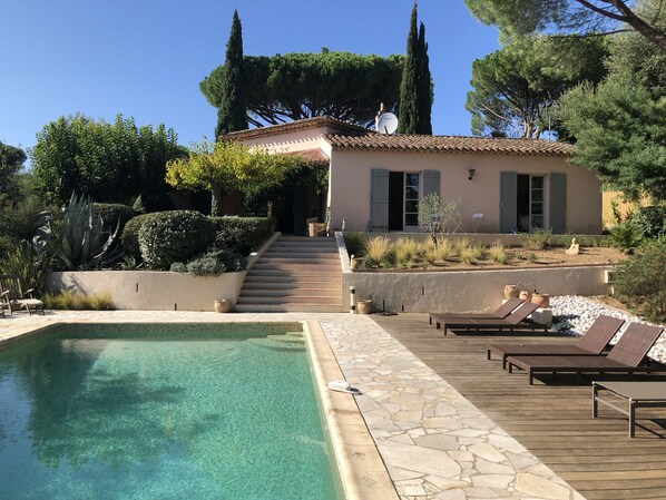 Looking towards the house from the pool