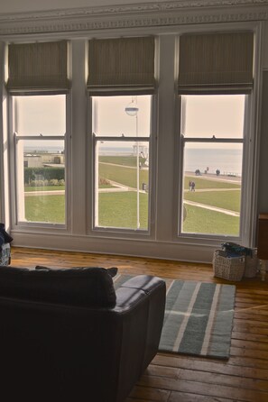 View out towards the sea and the De La Warr Pavilion