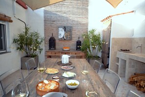 A small "tapa" with a good glass of wine