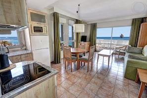 Kitchen, Dining and Lounge with Sea views