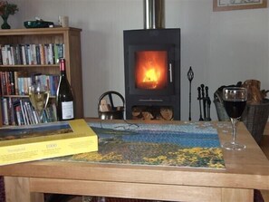 Sitting room with wood burning stove