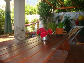 Sheltered veranda.