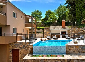 Infinity heated salt water pool