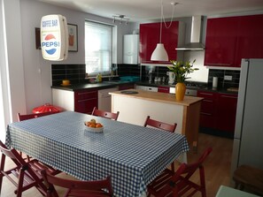 The kitchen has everything that you would need.