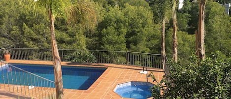 Pool Terrace with sea and mountain views