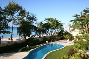 One of the two fresh water pools outside the condo