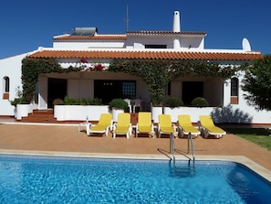 Villa Julia beautiful south facing spacious terrace with a 8 x 8 metres pool.