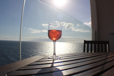A stunning view from the balcony. Watch the sunset with a glass of wine or two.