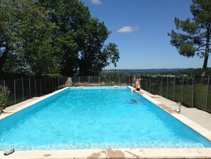 Pool; 13 meters x 5 meters; view of valley beyond
