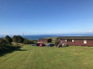 Chalet 12 with the car park in front. 