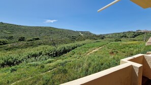 Peaceful hillside terrace view