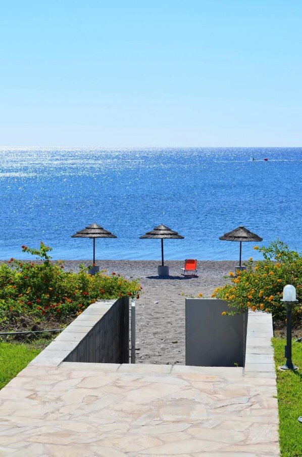 Private beach umbrellas