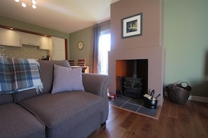 Lounge with wood burning stove