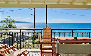 Sitting on the balcony