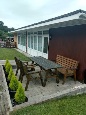 The outdoor 'room' at the chalet