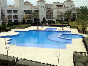 View of pool from glazed terrace