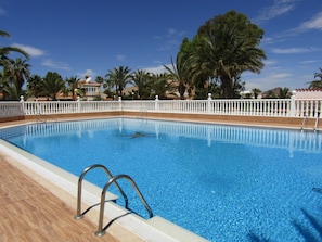 Large communal pool - 4 mins walk from the house.  Next to the beach café