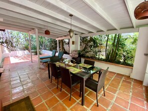 Covered dining area