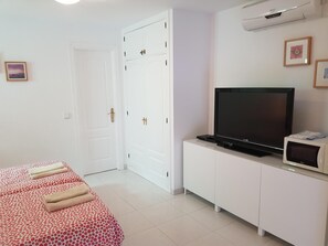 Large Sony Bravia with Full Sky T.V. Package ample Storage in double wardrobe.