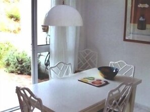 Dining room and view to rear patio