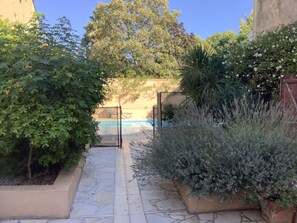 Garden leading to pool