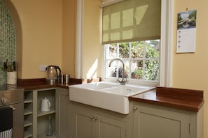 The kitchen overlooking the Enclosed Court Yard