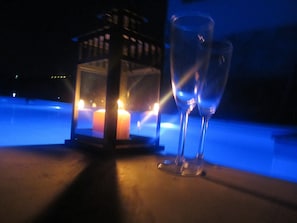 Candles by the pool