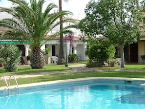 View to property across pool