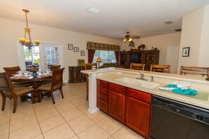 open plan kitchen