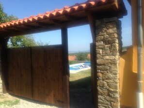 The entry gate to the property.