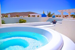 Your jacuzzi is on the roof terrace and is waiting for you.. try it at nigh!