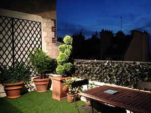 Large terrace overlooking Paris' roofs