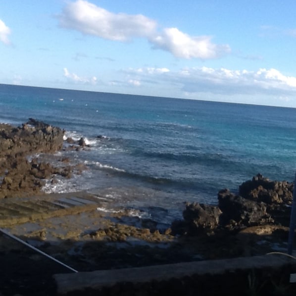 Beach outside apartment. 