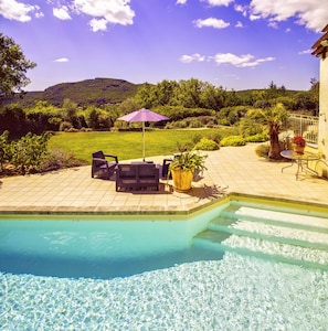 Luxury Villa with pool, garden, petanque court great views in perfect location.