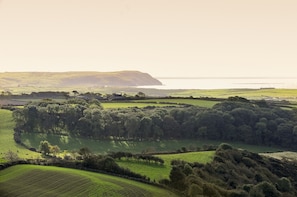 Morning view over to Hells Mouth Bay (Porth Newgli)