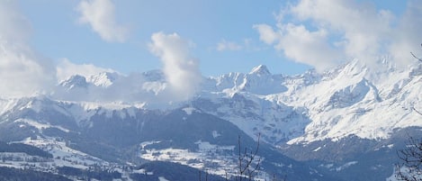 Vue depuis la terrasse l’hiver 