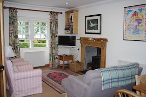 Sitting room with wood burning stove