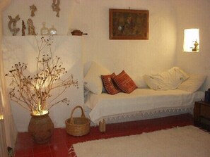 The lower living room