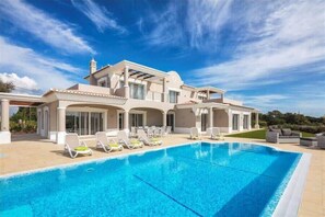 Pool terrace view of villa