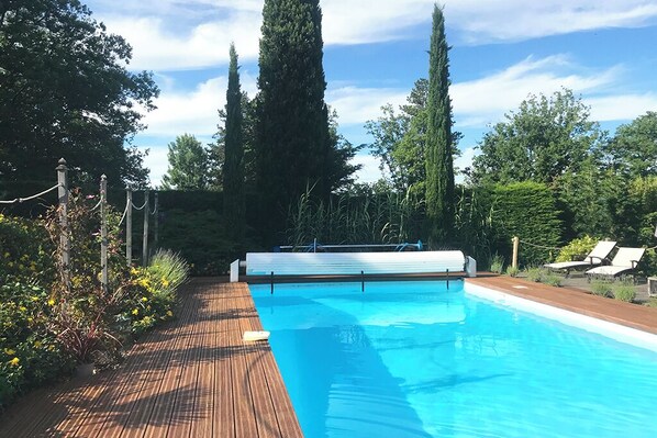 Our large pool is for your private use & cleaned each morning.