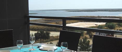 Dining on the balcony